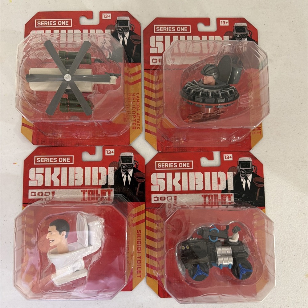 Bonkers Skibidi Toilet Series 1 Complete Set 4 1:64 Diecast Figures Tank Copter